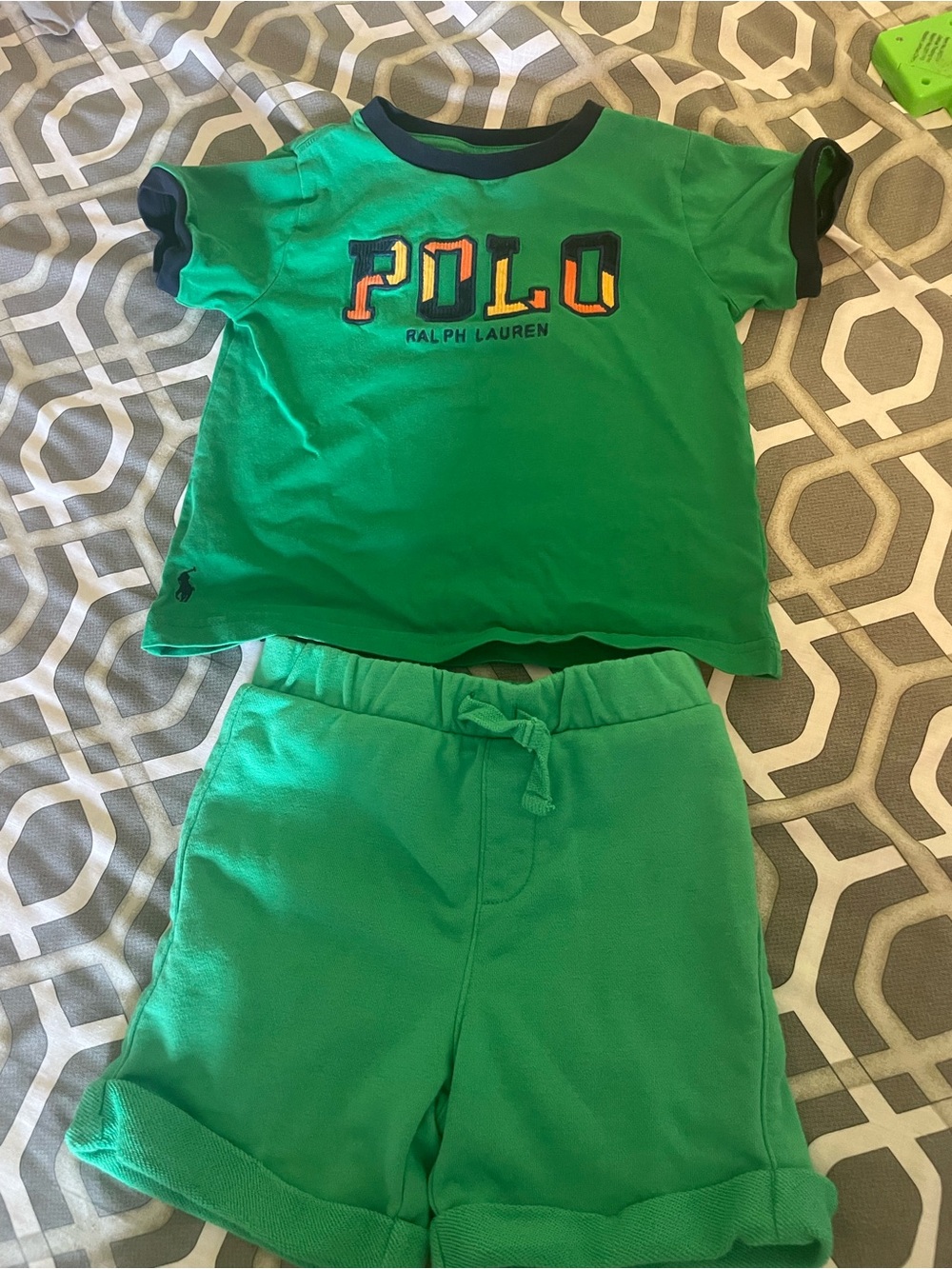 The Children's Place Green POLO T-shirt Set